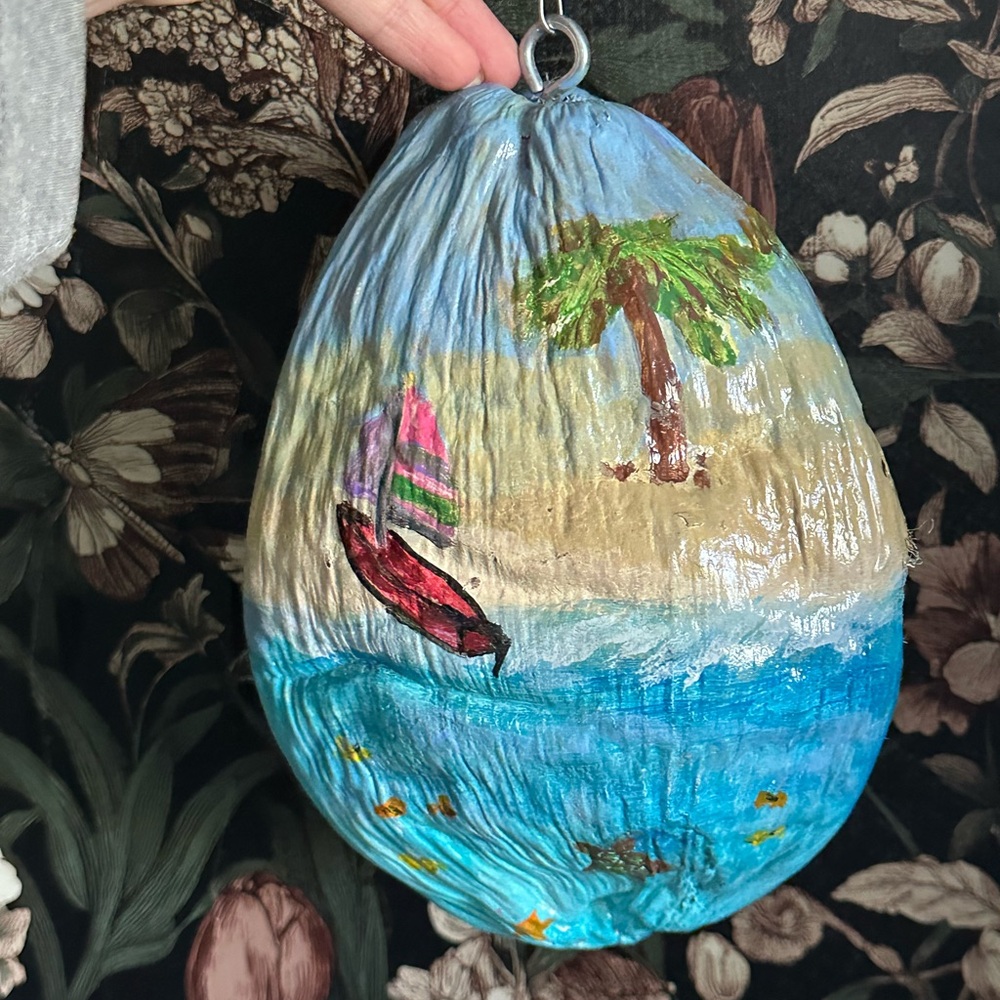 Key West, Florida hand painted coconut